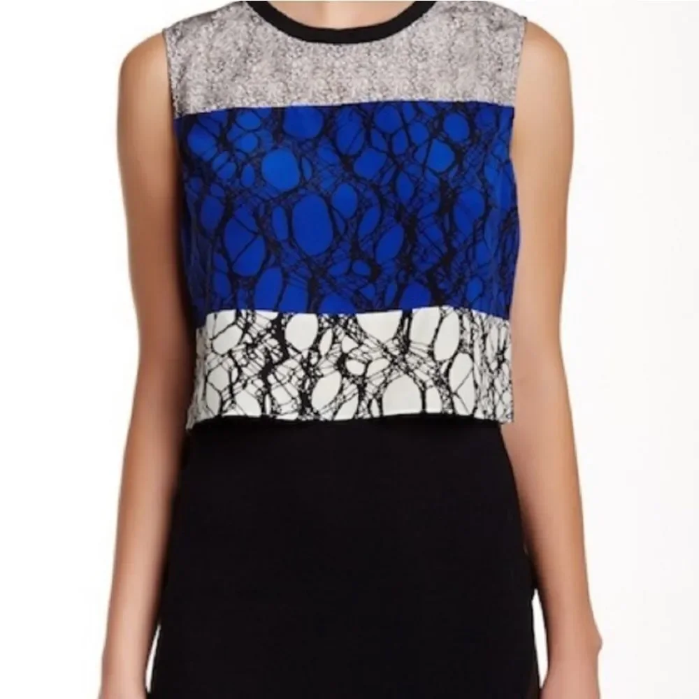 Elizabeth and James Nathena Silk Crepe Sleeveless Blouse Size Small